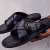 Leather Criss-Cross Pams (Black by Dia) - Image 3