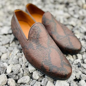 Crocodile Skin Flat Leather Shoe