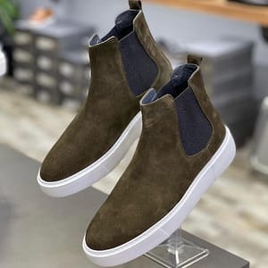 White Sow Canvaslike Chelsea Boot Shoe