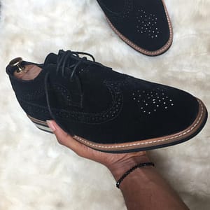 Black Brogues Suede Shoe - by JayRex Footies