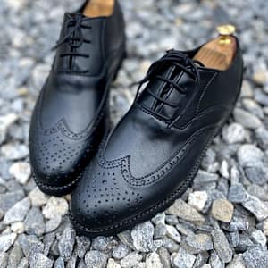 Black Leather Brogues Shoe (by McDumbi)