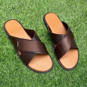 Brown Leather Criss-cross Pams