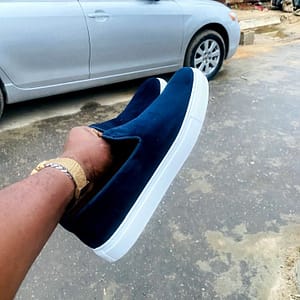 Dark Blue Suede Sneakers Shoe (by McDumbi)