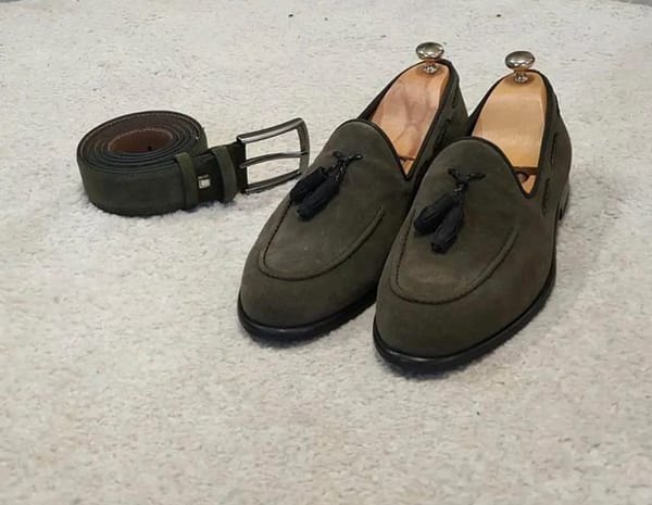 Dark Green Corporate Suede Heel Shoe (by McDumbi)