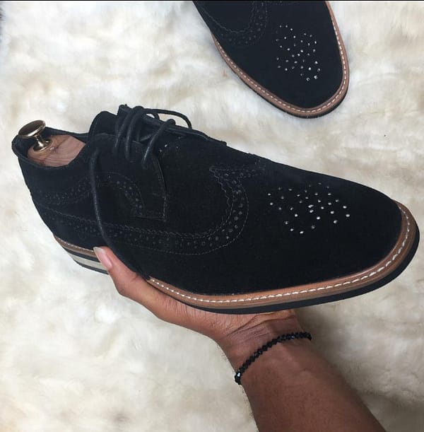 Black Brogues Suede Shoe - by JayRex Footies
