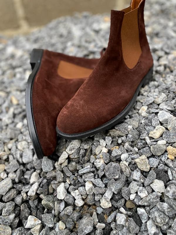 Coffee Brown Suede Chelsea Boots